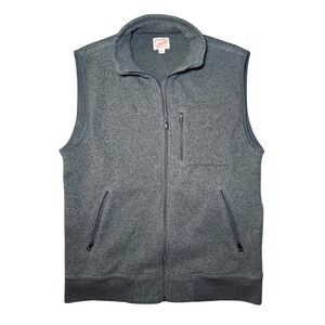 J.Crew Fleece Vest Mens Large Gray Full Zip Knit Wear Sportsmen's Outfitter